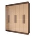 Guarda-Roupa Casal Suíça 6 Portas 2 Gavetas 100% Mdf Castanho/Nude - Panorama Móveis