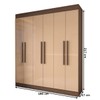 Guarda-Roupa Casal Suíça 6 Portas 2 Gavetas 100% Mdf Castanho/Nude - Panorama Móveis