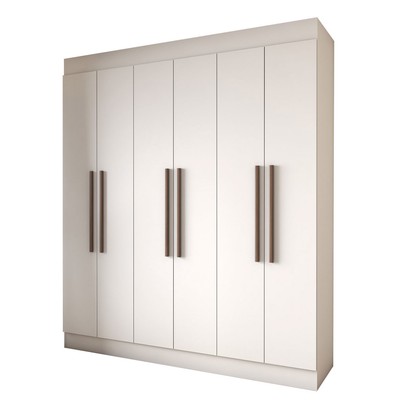 Guarda-Roupa Casal Suíça 6 Portas 2 Gavetas 100% Mdf Branco - Panorama Móveis