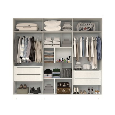 Guarda-Roupa Casal Nubia 6 Portas 4 Gavetas 100% Mdf Branco - Acp Móveis