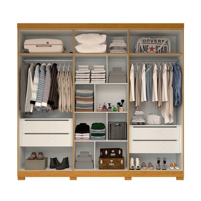 Guarda-Roupa Casal Nubia 6 Portas 4 Gavetas 100% Mdf Cinamomo - Acp Móveis