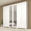 Guarda-Roupa Casal Nubia 6 Portas 4 Gavetas com Espelho 100% Mdf Branco - Acp Móveis