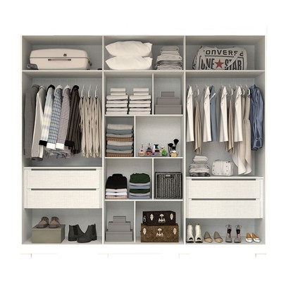 Guarda-Roupa Casal Nubia 6 Portas 4 Gavetas com Espelho 100% Mdf Branco - Acp Móveis