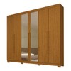 Guarda-Roupa Casal Nubia 6 Portas 4 Gavetas com Espelho 100% Mdf Cinamomo - Acp Móveis