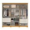 Guarda-Roupa Casal Nubia 6 Portas 4 Gavetas com Espelho 100% Mdf Cinamomo/Off White - Acp Móveis