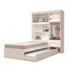 Guarda-Roupa Solteiro com Cama Milena 4 Portas 2 Gavetas 100% Mdf Flex Branco - Acp Móveis