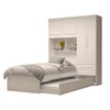 Guarda-Roupa Solteiro com Cama Milena 4 Portas 2 Gavetas 100% Mdf Flex Branco - Acp Móveis