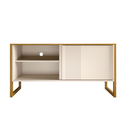 Rack para TV Até 55 Polegadas Retrô 1 Porta 1 Prateleira Cinamomo/Off White - Panorama Móveis