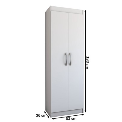 Armário Multiuso França 2 Portas 4 Prateleiras Branco - Panorama Móveis