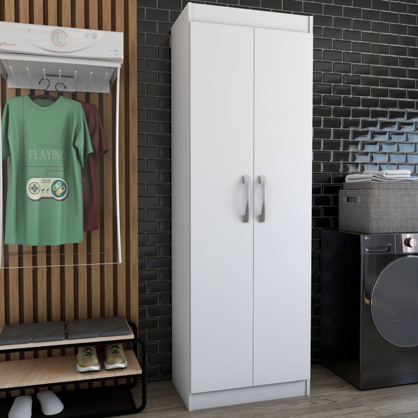 Armário Multiuso França 2 Portas 4 Prateleiras Branco - Panorama Móveis