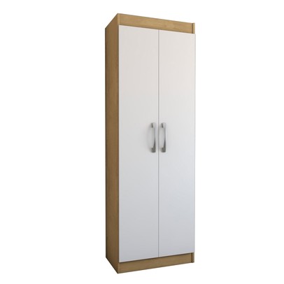 Armário Multiuso França 2 Portas 4 Prateleiras Off White/Nogueira - Panorama Móveis