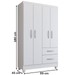 Guarda-Roupa Solteiro Galápagos 4 Portas 2 Gavetas Branco Brilho - Panorama Móveis