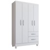 Guarda-Roupa Solteiro Galápagos 4 Portas 2 Gavetas Branco Brilho - Panorama Móveis