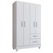 Guarda-Roupa Solteiro Galápagos 4 Portas 2 Gavetas Branco Brilho - Panorama Móveis