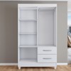 Guarda-Roupa Solteiro Galápagos 4 Portas 2 Gavetas Branco Brilho - Panorama Móveis