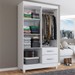 Guarda-Roupa Solteiro Galápagos 4 Portas 2 Gavetas Branco Brilho - Panorama Móveis