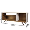 Rack para TV Até 42 Polegadas Seleto 1 Porta Amêndoa/Mármore Branco - Panorama Móveis