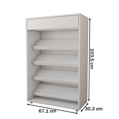 Sapateira Tori 1 Gaveta Branco - Panorama Móveis