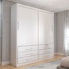 Guarda-Roupa Solteiro Essence 2 Portas 6 Gavetas com Chave Neve - Panorama Móveis
