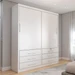 Guarda-Roupa Solteiro Essence 2 Portas 6 Gavetas com Chave Neve - Panorama Móveis