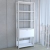 Estante para Livros Industrial 1 Porta 3 Prateleiras Branco - Panorama Móveis