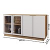 Balcão Buffet Spazio 4 Portas com Vidro Freijó/Off White - Panorama Móveis