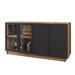 Balcão Buffet Spazio 4 Portas com Vidro Preto Fosco - Panorama Móveis