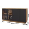 Balcão Buffet Spazio 4 Portas com Vidro Preto Fosco - Panorama Móveis