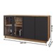 Balcão Buffet Spazio 4 Portas com Vidro Preto Fosco - Panorama Móveis