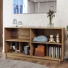 Balcão Buffet Spazio 4 Portas com Vidro Preto Fosco - Panorama Móveis