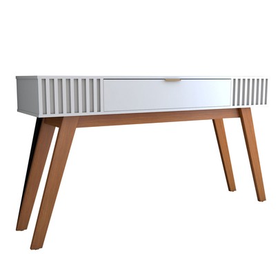 Aparador Deluxe 1 Gaveta Ripado Off White - Panorama Móveis