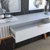 Aparador Deluxe 1 Gaveta Ripado Off White - Panorama Móveis