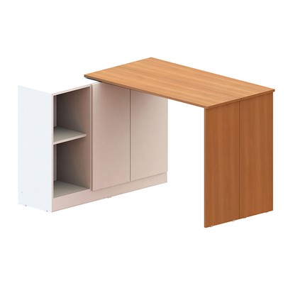 Mesa Escrivaninha Versa Home com Tampo Multifuncional 2 Portas Freijó/Branco - Telasul