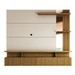 Painel para TV Até 60 Polegadas Sergipe 2 Portas com Espelho e Ripado Nature/Off White - Panorama Móveis