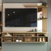 Painel para TV Até 60 Polegadas Sergipe 2 Portas com Espelho e Ripado Carvalho/Off White - Panorama Móveis