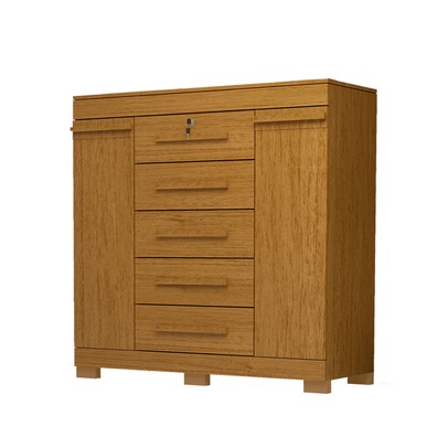 Cômoda Diana 2 Portas 5 Gavetas 100% Mdf Cinamomo - Acp Móveis