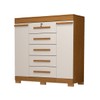 Cômoda Diana 2 Portas 5 Gavetas 100% Mdf Cinamomo/Off White - Acp Móveis