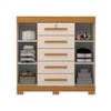 Cômoda Diana 2 Portas 5 Gavetas 100% Mdf Cinamomo/Off White - Acp Móveis