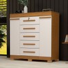 Cômoda Diana 2 Portas 5 Gavetas 100% Mdf Cinamomo/Off White - Acp Móveis