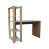 Mesa Escrivaninha Home Office 3 Prateleiras Off White/Carvalho - Panorama Móveis