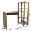 Mesa Escrivaninha Home Office 3 Prateleiras Off White/Carvalho - Panorama Móveis