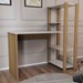 Mesa Escrivaninha Home Office 3 Prateleiras Off White/Carvalho - Panorama Móveis