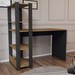 Mesa Escrivaninha Home Office 3 Prateleiras Pinho/Preto - Panorama Móveis
