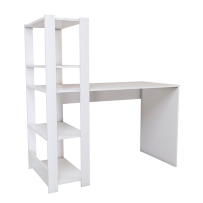 Mesa Escrivaninha Home Office 3 Prateleiras Branco - Panorama Móveis