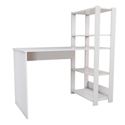 Mesa Escrivaninha Home Office 3 Prateleiras Branco - Panorama Móveis