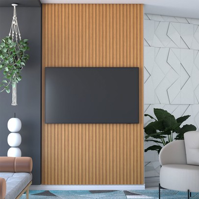 Painel para TV Até 60 Polegadas Home Ripado Nature Fosco - Panorama Móveis