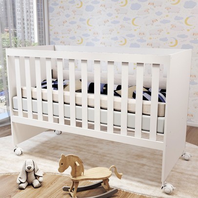 Berço Soninho com Rodízios Branco - Panorama Móveis