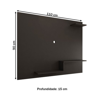 Painel para TV Até 43 Polegadas La Casa 3 Prateleiras Preto - Panorama Móveis