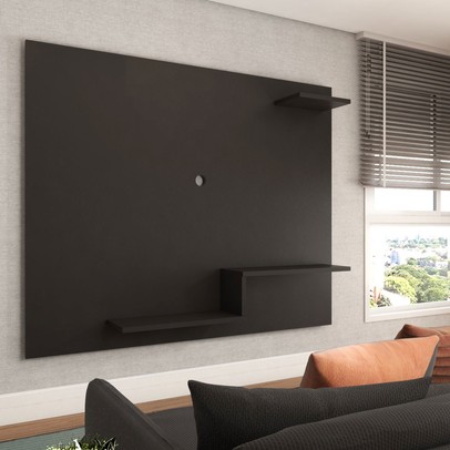 Painel para TV Até 43 Polegadas La Casa 3 Prateleiras Preto - Panorama Móveis