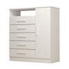Cômoda Madri 1 Porta 5 Gavetas 100% Mdf Branco - Acp Móveis